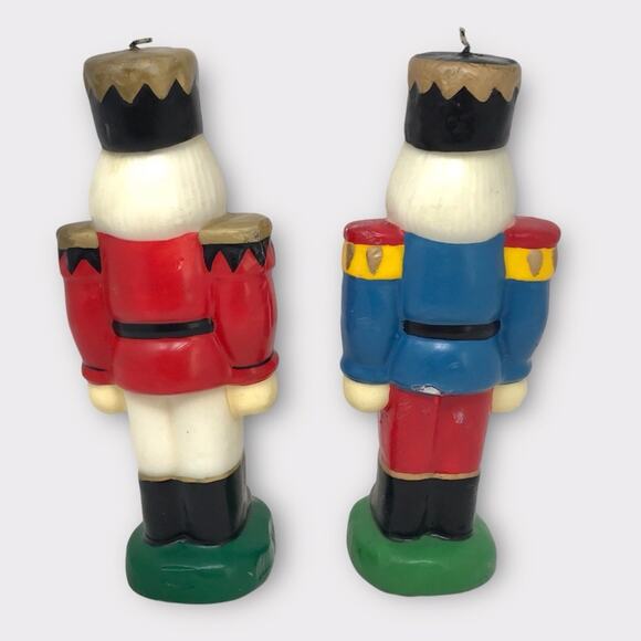 Boston Warehouse 8" Candles Set of 2 Nutcracker Christmas Holiday Red & Blue - Picture 5 of 8